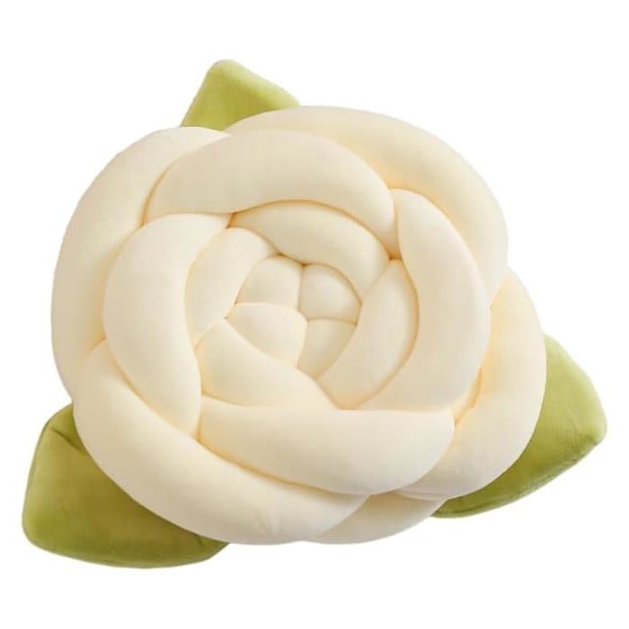 Coussin décoratif pour canapé avec motif de rose brodé – idéal pour salon ou chambre à coucher – cadeau original pour anniversaire