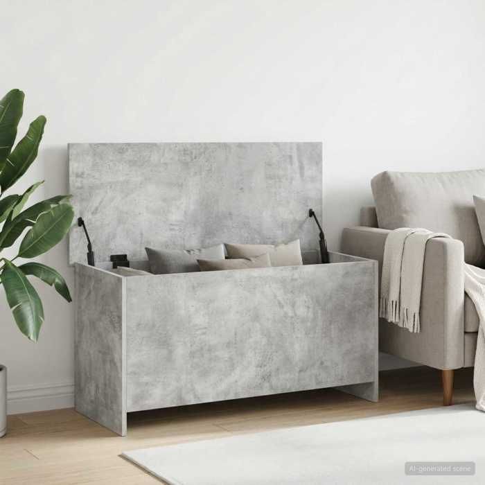 vidaXL Coffre de rangement avec stockage Gris béton 100 x 40 x 50 cm 8011270