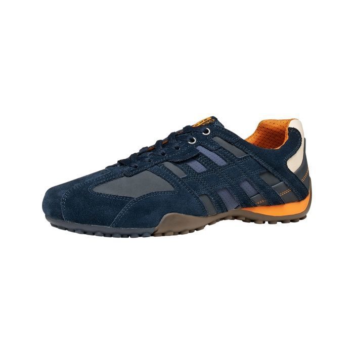 Basket Cuir Geox Snake - BLEU- Marrine -Orange-Blanc