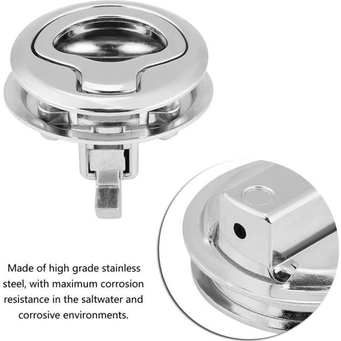 Verrou de loquet de trappe, Loquet de trappe de trappe en acier inoxydable à verrouillage latéral pour bateau marin RV-TAM