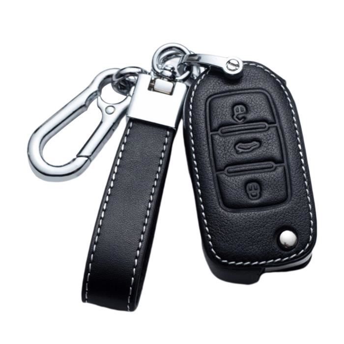 Housse en cuir pour porte-clés de voiture pour Volkswagen VW Golf 7 Seat  Ibiza Skoda porte-clés 3 boutons Un noir Blesiya - Cdiscount Bagagerie -  Maroquinerie