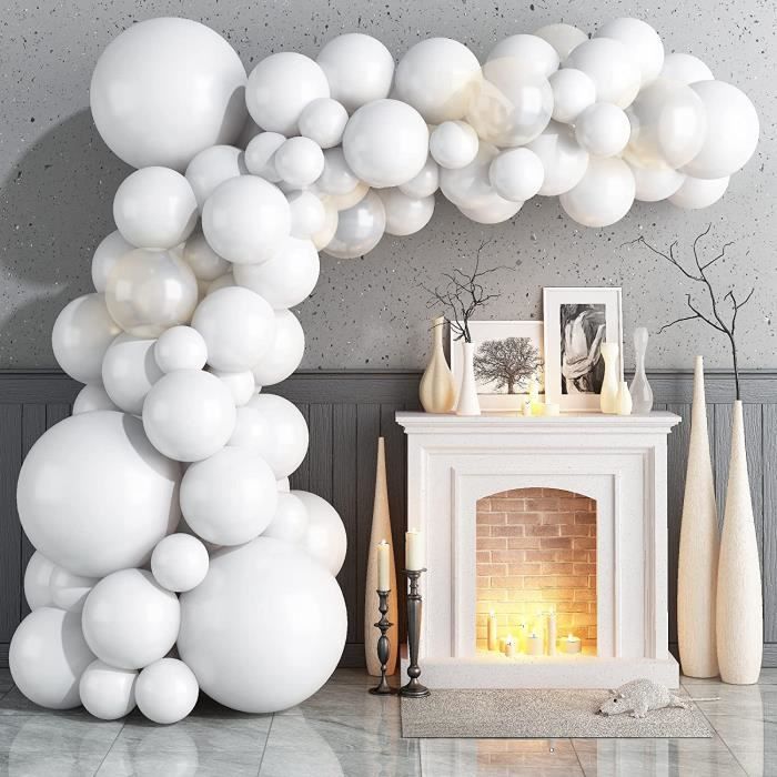 Kit 107 Pièces Ballons Latex DUGEHO - Rouge, Or, Blanc Avec Confettis Pour Fêtes Et événements