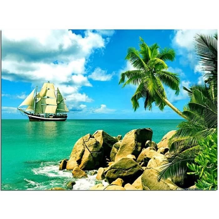 Kit Diamond Painting 5D - Orchidées Violet Et Bougies - Tableau à Strass à Faire Soi-Même - Décoration Murale - Art Relaxant Pour Adultes