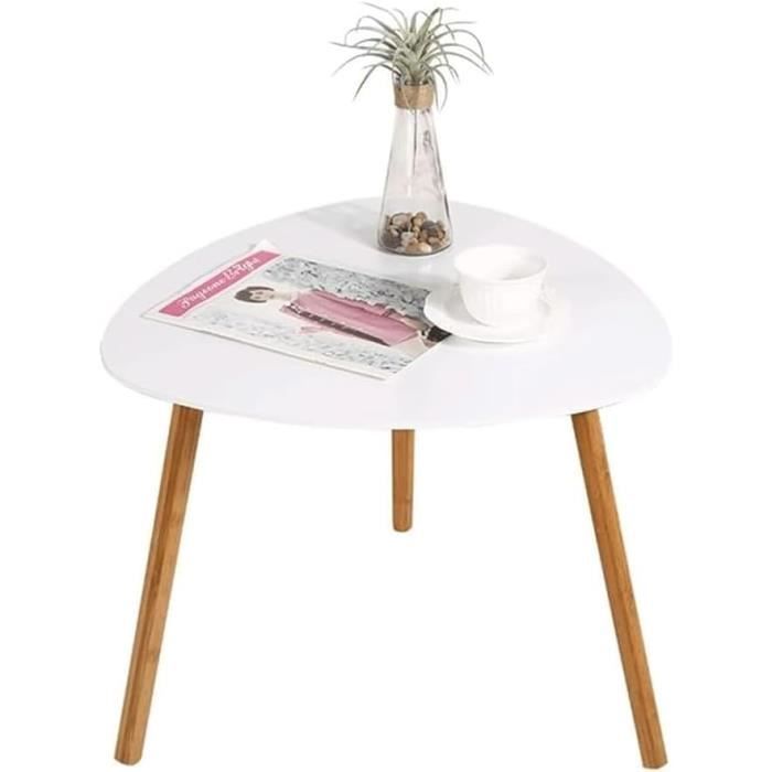 GOLDFAN Table d'appoint Ronde Petite Table Basse Design Bout de Canapé pour Salon Bois Marron 40x40x45cm