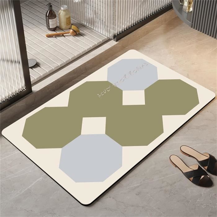 Tapis De Bain En Pierre Diatomite - Sèche Super Vite, Antidérapant - Absorbant Et Facile à Nettoyer