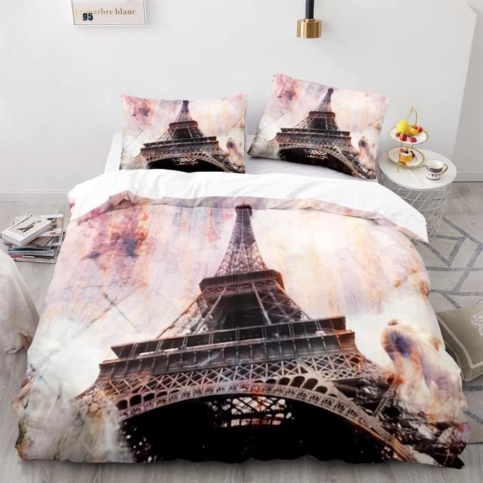 Housse De Couette 140x200 Cm échecs - Impression 3D, Polycoton Doux, Avec 1 Taie D'oreiller 65x65 Cm