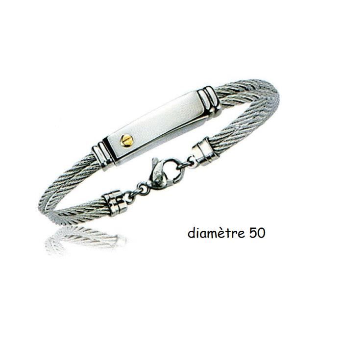 Bracelet Enfant Garcon Acier Et Or Achat Vente Bracelet Gourmette Bracelet Enfant Garcon Acie Acier Cd