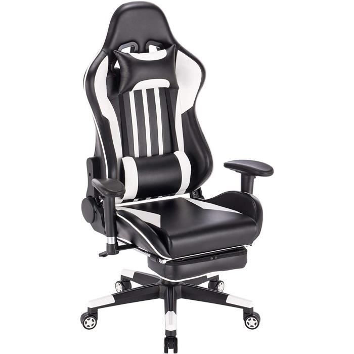 Chaise Gamer Bayt - Bureau Ergonomique Réglable - Dossier Et Hauteur Ajustables - Pivot 360° - Accoudoirs - Noir/Gris - 7