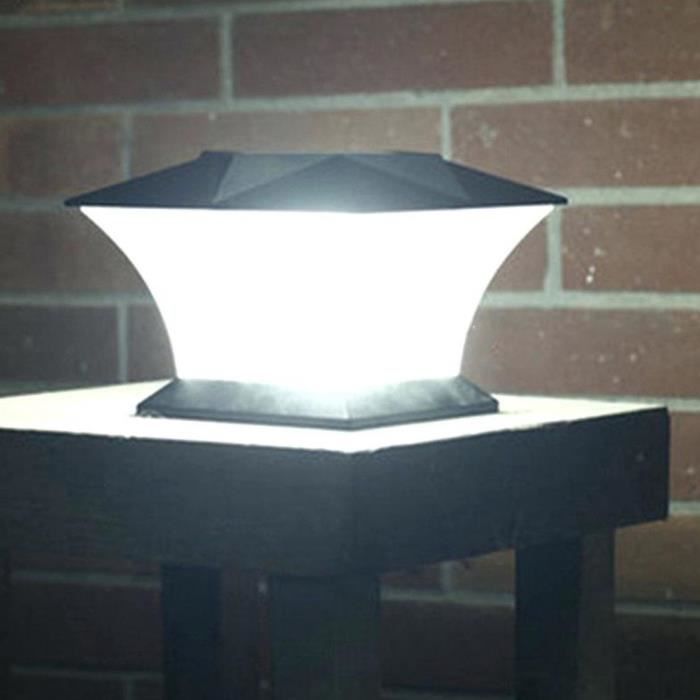 18 LED Solaire Lampe Pilier Jardin Colonne Exterieur lumière blanche lampe de jardin - ABI