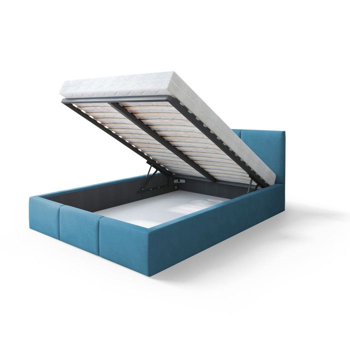 Lit coffre Tesia 160x200 - Sommier inclus Azur
