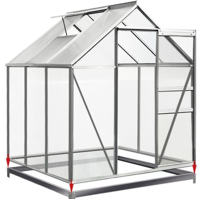 Fondation pour Serre de Jardin -190x190cm Acier