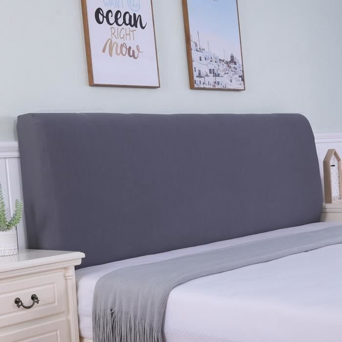Housse De Tête De Lit En Velours - Lavable, Rembourrée, élastique (Blanc, 140 Cm)