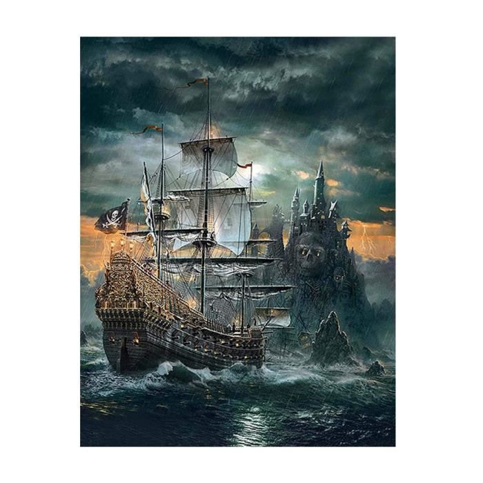 Kit broderie point de croix complet Bateau 