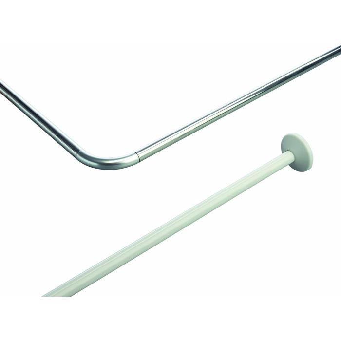 Barre Tringle Rideau Douche D angle À Fixer Alu 80x80cm Blanc