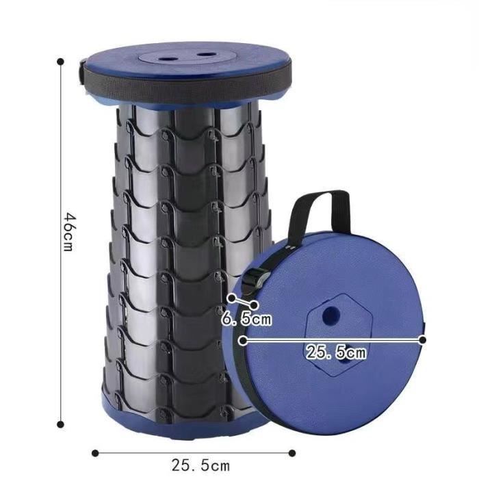 Tabouret Pliant Extérieur Portable Voyage Réglable Tabouret Télescopique Siège Rétractable