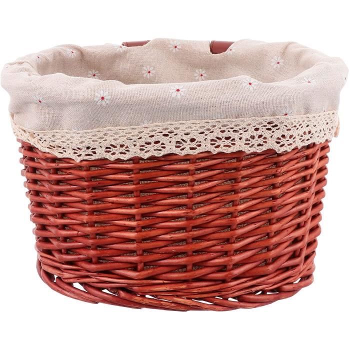 Panier De Vélo En Osier Pour Adultes Et Enfants - Panier De Rangement Pour Guidon Avant Tissé À Panier De Vélo En Osier Pour Adultes Et Enfants - Panier De Rangement Pour Guidon Avant Tissé À