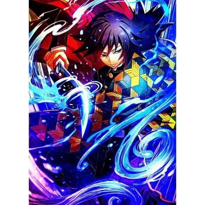 OLFTR Kit de Peinture Diamant 5D Manga Demon Slayer,Broderie Diamant, Peinture par numéro,Painting Diamond Complet,Diamond Painting,Broderie Diamant Kit Complet 40x60CM