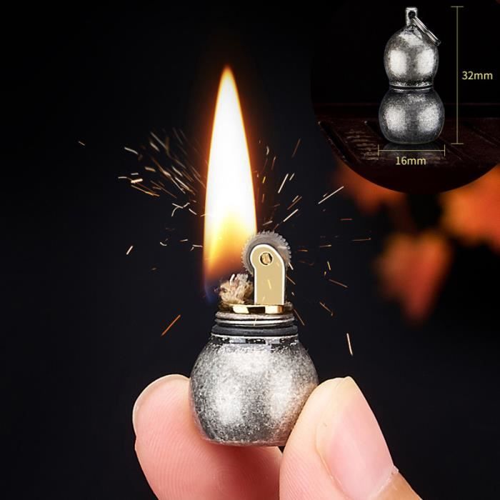 Briquet Porte-clés Infini Rechargeable Kérosène - Multifonction 3 En 1 (Briquet + Décapsuleur), Camping Randonnée - 3