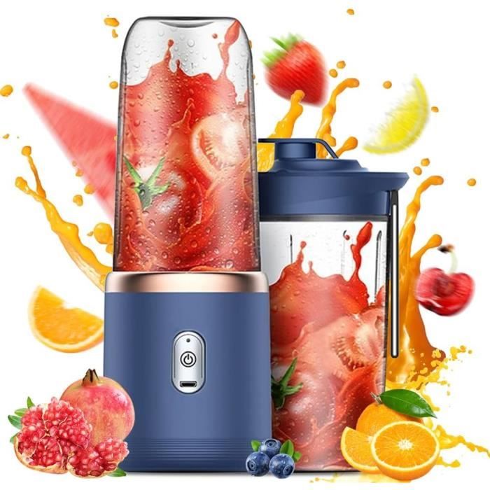 Asfrode Mini Mixeur Portable 700ml – Smoothie Maker Rechargeable USB-C, 50W 12 Lames Inox, Pour Jus, Shakes, Protéines, Bébé, Voyage & Fitness