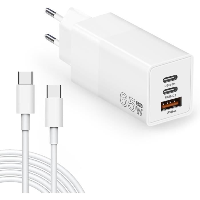 Câble Chargeur USB-C 65W Universel - Pour Téléphone Et Appareils Type-C - Marque Samsung
