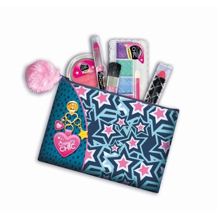 Trousse de Maquillage Lavable en Tissu pour Enfant - Clementoni Crazy Chic - Contient 5 Produits de 
