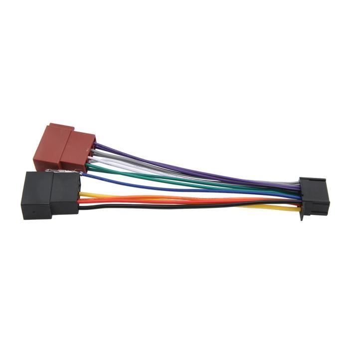 Dilwe connecteur d'adaptateur radio Connecteur d'adaptateur stéréo de faisceau de câbles d'autoradio ABS 16 broches pour Pioneer
