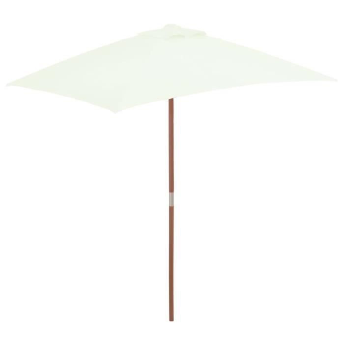 LHE - Parasol Avec Mât En Bois 300 Cm Rouge Bordeaux ZJC7807119317998 - Jardin