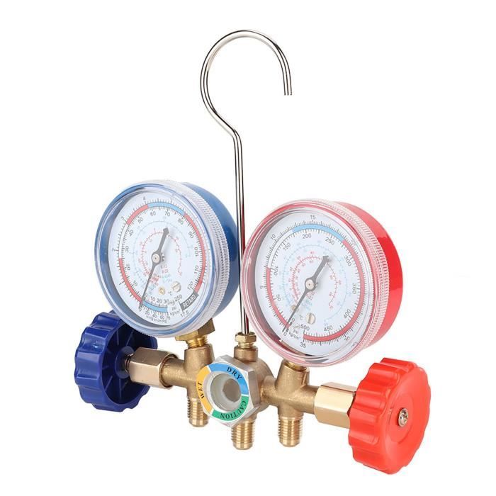 Kit Manomètre 4 Voies Pour Climatisation Auto - Manifold Gauge Set Avec Tuyaux - Pression 800 PSI