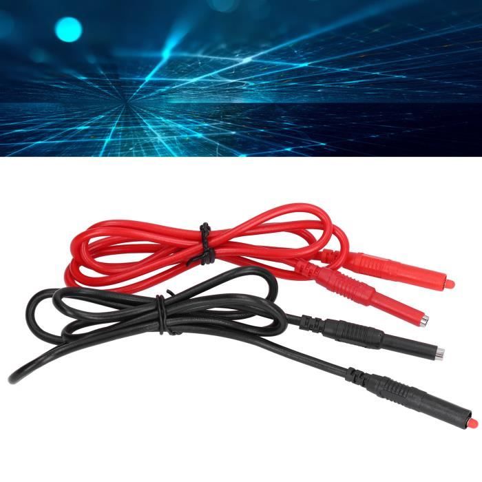 Kit De Fiches Banane Télescopiques 4 Fils Pour Multimètre - Test Kelvin - Longueur 1000mm - Résistance 1000V/10A