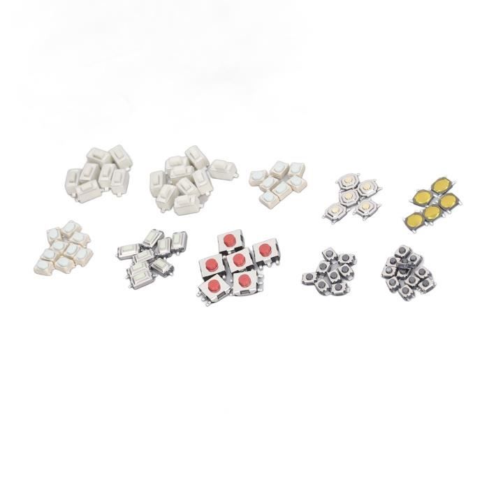 Kit De 200 Micro-boutons Poussoirs Pour Télécommande Voiture - Remplacement Clés à Distance, Tactile Plat, Montage Surface