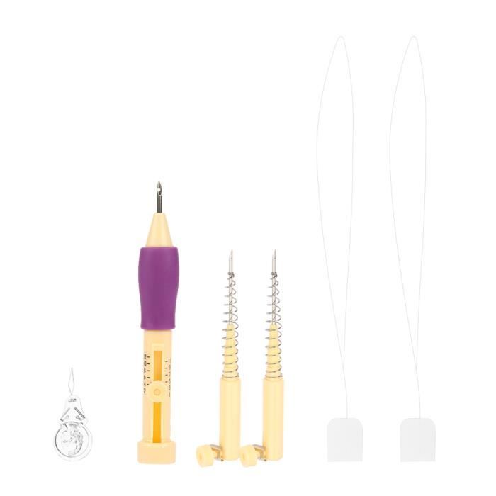 Kit De Broderie Au Poinçon (punch Needle) HUTSRAI - Complet Avec Cercle, Aiguille Réglable, Tissus Et Accessoires Pour Débutants