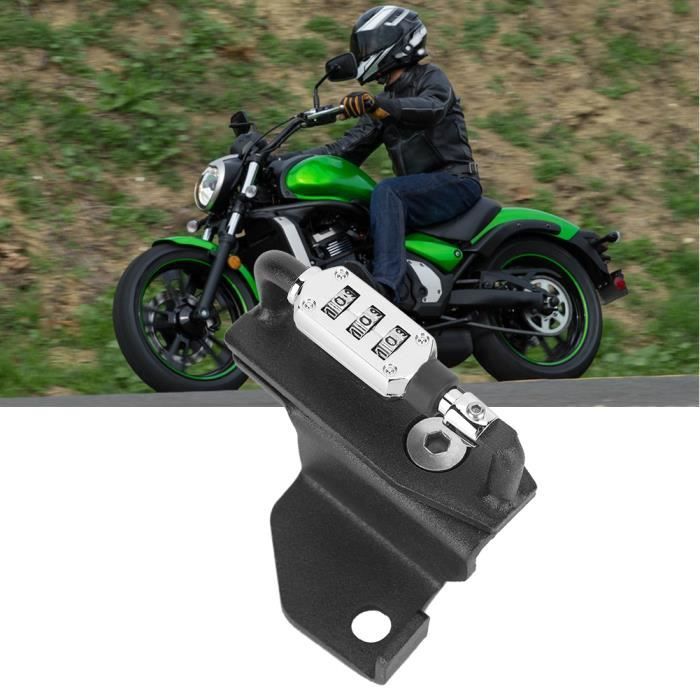 Qiilu Serrure Casque Moto Universelle – Verrou 22 Mm Guidon, Alliage Zinc Solide + 2 Clés, Antivol Casque Pratique