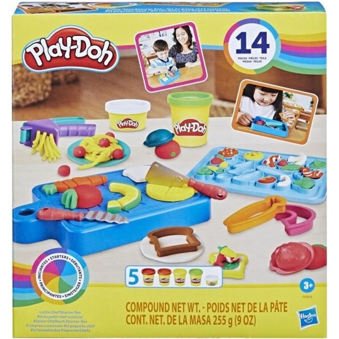 PLAY-DOH Kit du petit chef cuisinier pâte à modeler 14 accessoires de cuisine jouets préscolaires Playdoh Kitchens