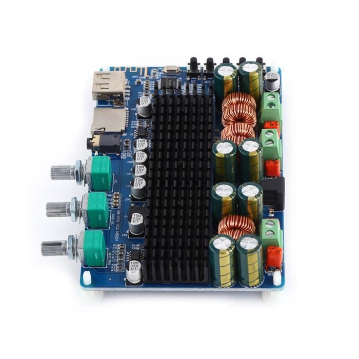 Mini Carte Amplificateur Audio 2x100W - Module Stéréo Noir 60x60mm