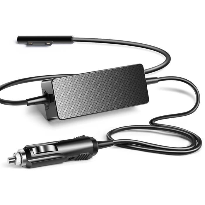 Chargeur Voiture 15V 102W Pour Microsoft Surface | Compatible Pro 9/8/7, Book, Laptop, Go | Alimentation DC Auto