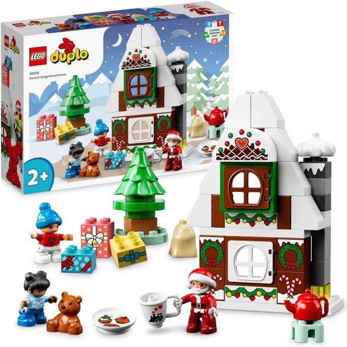 LEGO 10976 DUPLO La Maison en Pain d'Épices du Père Noël, Jouet Maison, Figurine Ours en Peluche, Ca