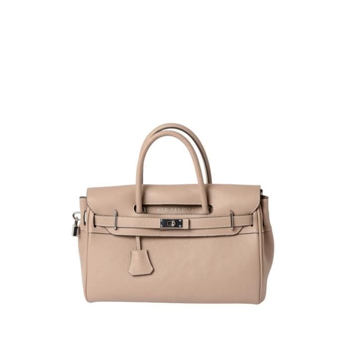 Sac a main en cuir Mac Douglas Pyla Magda Ref 58733 V26C Taupe 33*22,5*13 cm