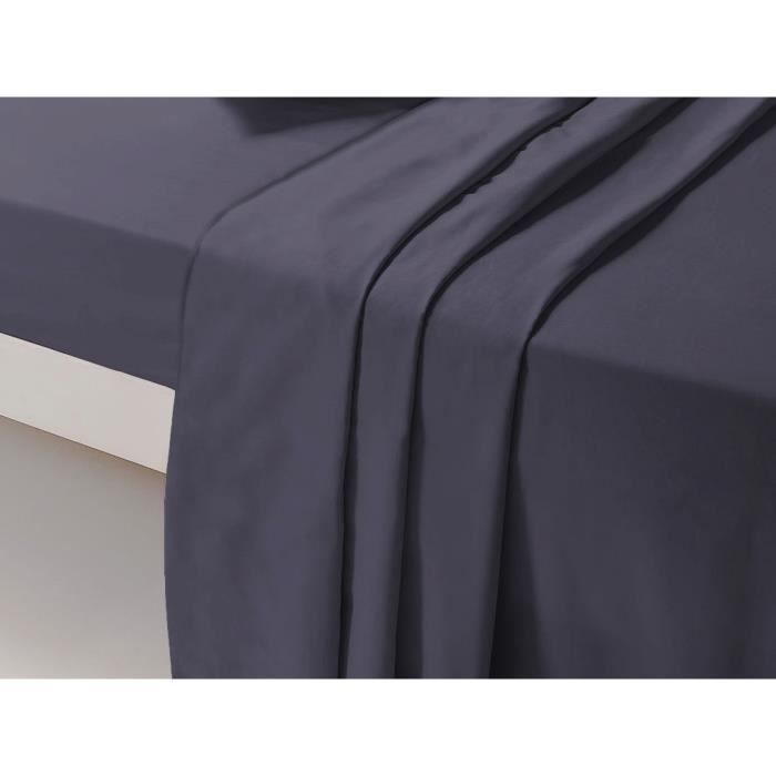 Drap plat - DP134 - Gris - 180 cm x 290 cm - 100 % Coton - Lavable en machine à 60° Drap plat - DP134 - Gris - 180 cm x 290 cm - 100 % Coton - Lavable en machine à 60°