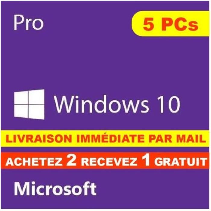 Windows 10 Pro Professionnel 32/64 bit Clé d