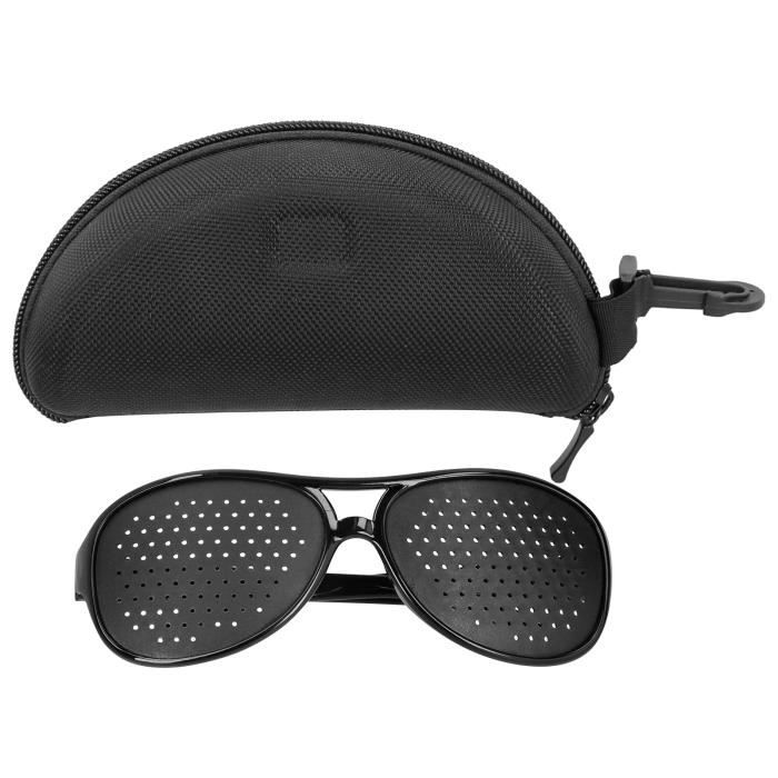 POFET 3 Pièces Lunettes Sténopé Lunettes à Grille Noire Lunettes Anti-Fatigue Pour L'entraînement à La Relaxation Des Yeux