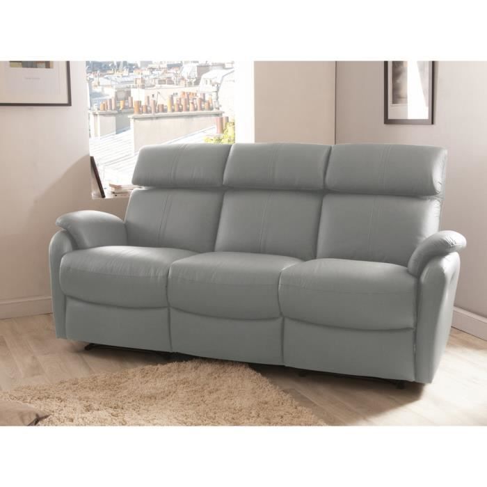 Canapé 3 Places 2 Relax Manuel En Cuir De Vachette Kelly
