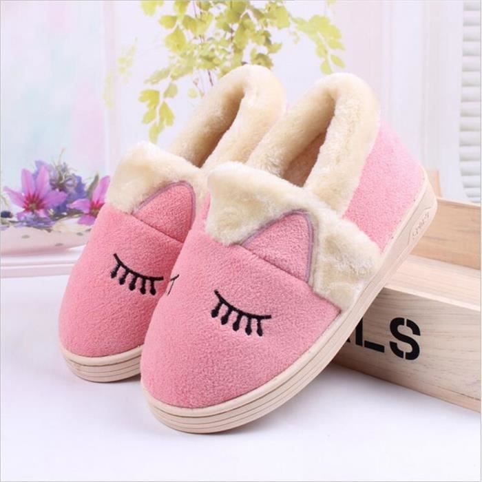 Chaussons Femme Hiver Chaud Durable Chausson Nouvelle 2018 Mode Meilleure Qualite Chaussure Doux Antiderapant Confortable 38 41 Rose Achat Vente Chausson Pantoufle Cdiscount