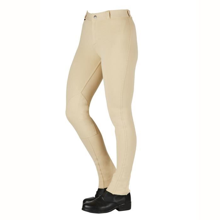 pantalon équitation coton femme weatherbeeta saxon jodhpurs ii - beige/beige - 2xs