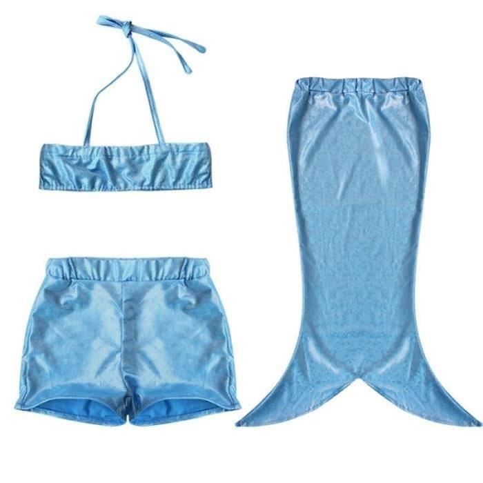 Maillots De Bain Pour Enfants 3 Pcs Avec Jupe De Plage, Maillot De Bain D'Été Pour Adolescentes, Bikini Pour Enfants 10-11 Ans