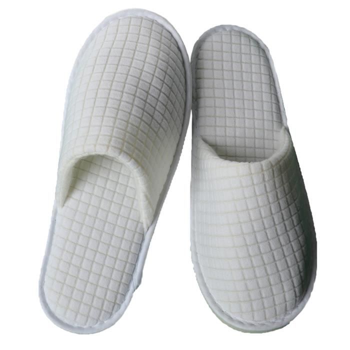 Chaussons jetables blancs pour hommes et femmes - WOVTE - 100 paires -  antidérapants et confortables Blanc - Cdiscount Chaussures