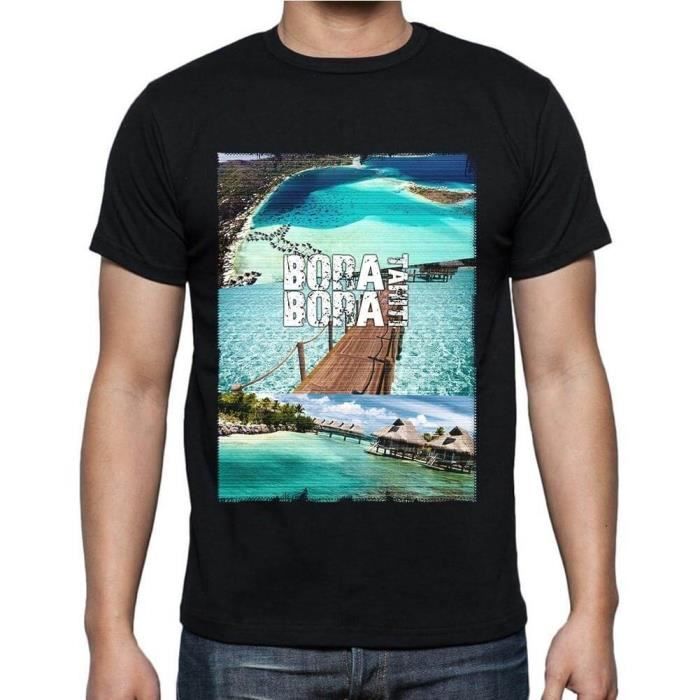 Homme Tee-Shirt Bora Bora 3 T-Shirt Vintage Noir