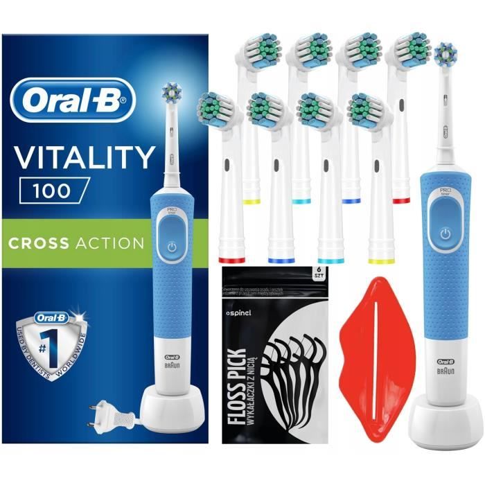 Ensemble de brosse à dents électrique Oral-B vitality 100 bleu