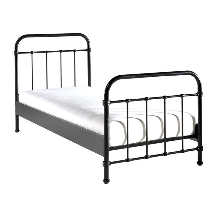 Lit Enfant Métal New York 120x200cm Noir Lit Enfant Métal New York 120x200cm Noir