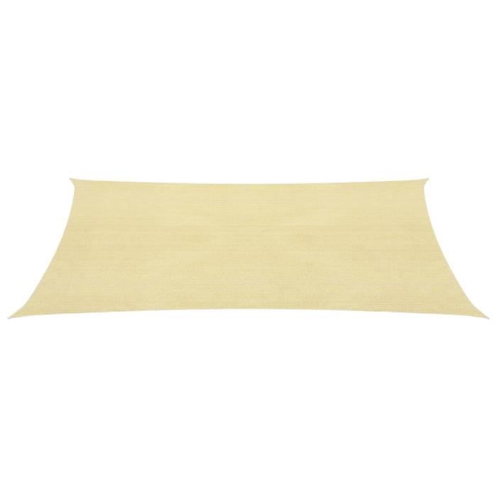 Voile D'Ombrage Beige 5x7 M Avec Œillets - Protection Solaire Jardin Et Terrasse - Résistant Aux Intempéries