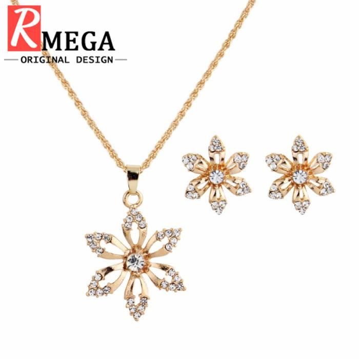 RMEGA Coffret Bijoux Parure Bijoux Collier et Boucle d’Oreille Pour Femme Mariage Saint Valentin Noel